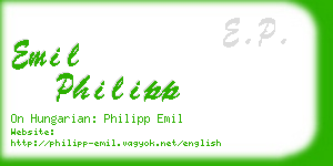emil philipp business card
